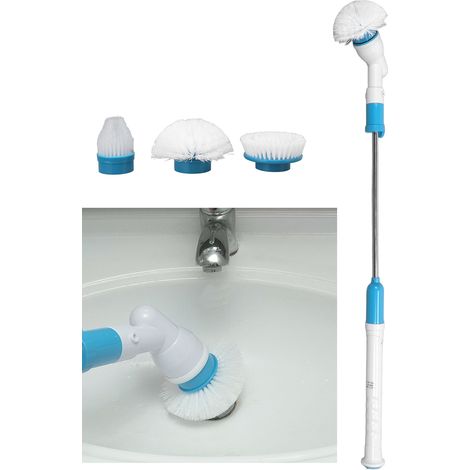 Turbo Scrub kabellose, wiederaufladbare elektrische Reinigungsbürste, langer Griff, automatisch rotierende Teleskop-Reinigungsbürste, wasserdicht (europäischer Standard) (1/5)