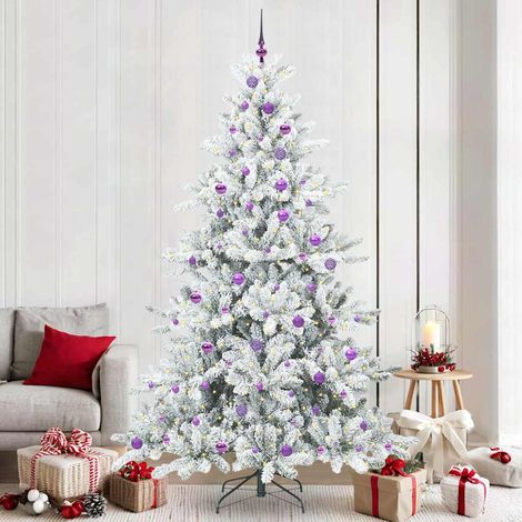 Künstlicher klappbarer Weihnachtsbaum Weiß 240 cm PVC und Stahl