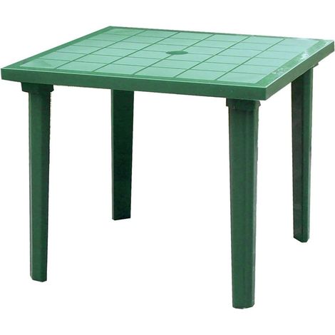 TrAdE Shop Traesio - Tavolo Da Giardino Quadrato Weekend Verde 80x80cm In Plastica Arredo Esterno 016300 - (1/3)