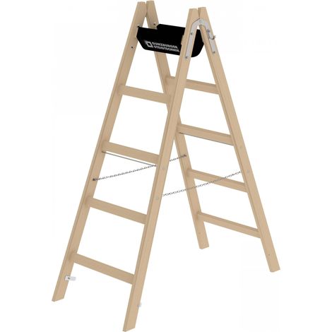 MUNK Holz Stehleiter 2x5 Sprossen (1/5)