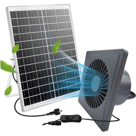 Ventilateur solaire haute vitesse Energy 4 pouces avec panneau 12 V et 20 W pour poulaillers et abris de jardin - JBMEDIA (1/4)
