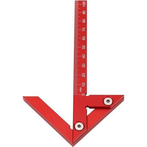 Zentrier-Lineal 105 mm 45° 90° Aluminiumlegierung, Schreinerlineal, Messwerkzeug für die Holzbearbeitung (1/5)