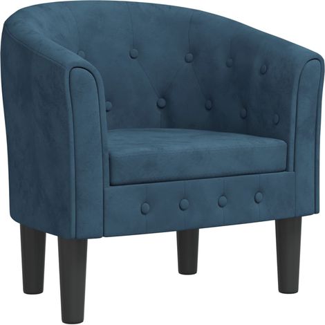 Chaise cabriolet bleu foncé velours (1/5)