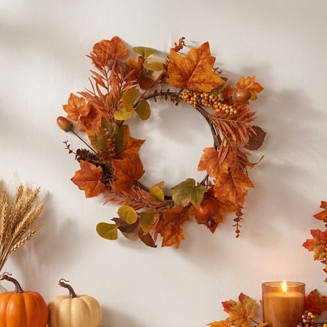 Decorative Autumn Harvest Wreath (1/2)