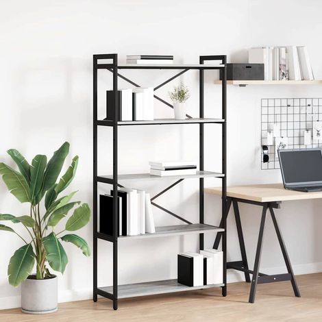 Bücherregal Grau Sonoma 80 x 30 x 155 cm Holzwerkstoff (1/5)