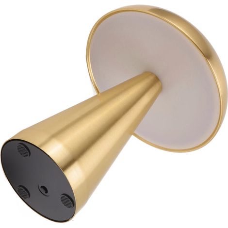 SJLERST Moderne minimalistische Tischleuchte im Industriestil in Pilzform, 3 Farben einstellbar, wiederaufladbar, innovative Touch-Steuerung, Gold