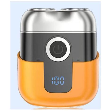 rasoir electriques hommes-Mini rasoir électrique pour homme avec écran LED, étanche IPX6, portable, silencieux et lavable, orange (1/5)