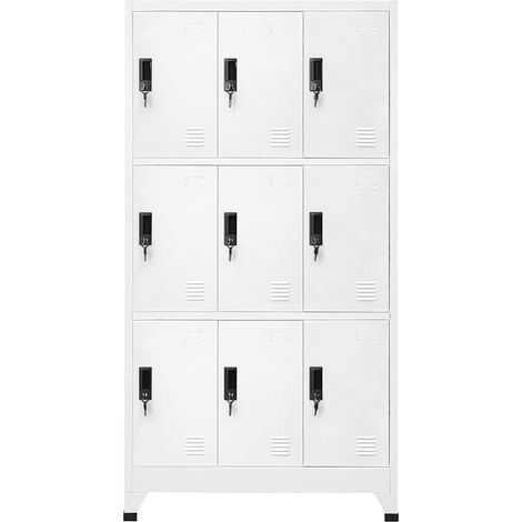 Maison Exclusive - Armadietto con Serratura Bianco 90x45x180 cm in Acciaio (1/5)