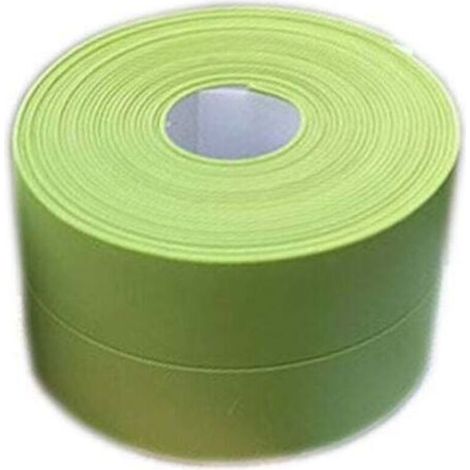 (2 pièces, vert) Plinthe souple - bande de finition pour cuisine et salle de bain, 38 mm, 3,2 m, joint autocollant, bande pliante flexible, joint d'étanchéité (1/4)
