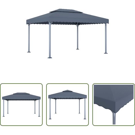 vidaXL Sonnenschutz - Pavillon 400 x 300 cm Anthrazit Aluminium (1/5)