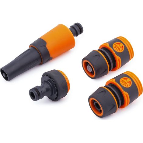 CCYKXA set of adjustable nozzles (4 pieces) with 1/2" connection kit - Garden sprayer - Tap connector - Adapter - Irrigation hose connector (1/5)