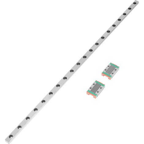 1 rail de guidage linéaire miniature LML9B de 400 mm de long et 9 mm de large, 2 blocs de glissement (1/5)