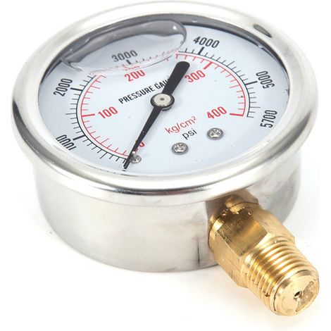 Manomètre de pression de carburant à bain d'huile hydraulique 0-5700 PSI, filetage US (1/5)