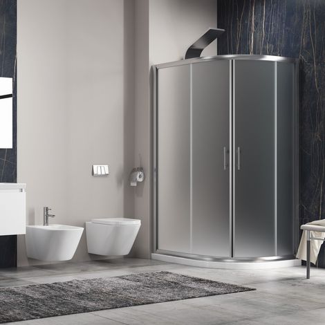 Box doccia stondato 100x80cm vetro satinato KAM-K270 kamalu (1/4)
