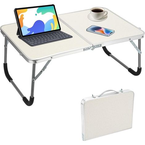 Table pour ordinateur portable pliable - Plateau de petit-déjeuner portable - Table d'ordinateur portable pliable multifonction pour le lit, le canapé, le sol, le jardin, le pique-nique, le (1/5)