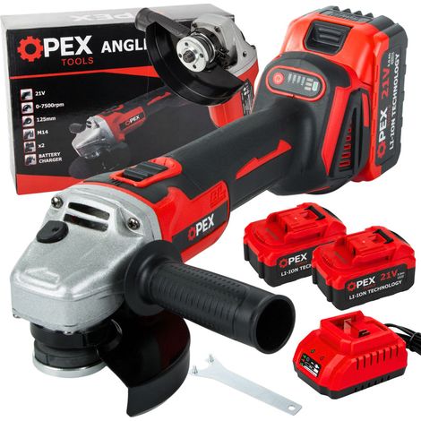 Ponceuse d'angle sans fil à moteur sans balais diax, 2 batteries de 3,0 ah (1/5)