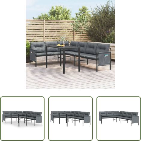 vidaXL Meubles extérieurs - Ensemble à manger de jardin 2 pcs anthracite acier (1/5)