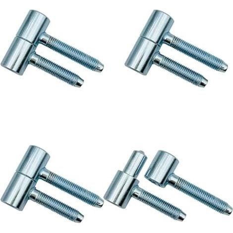Charnière de Porte Ø 16x42mm Paumelles Percée en Acier Charnières Amovibles pour Cadres de Portes Intérieures et en Bois à Feuillure 4 Pièces (1/5)