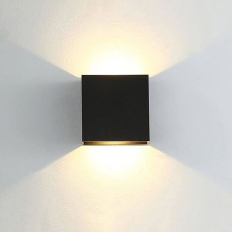 1 Applique Murale LED, Aluminium Noir, 3000K 7W, Carrée 10x10x5cm, Salon Chambre Jardin (1/4)