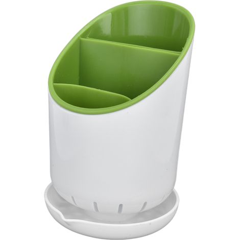 Porte-ustensiles de cuisine 3 compartiments - Séchoir et rangement multifonction pour maison restaurant