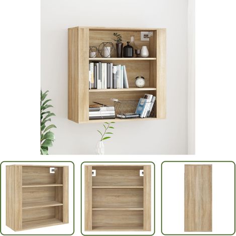 The Living Store Wandschrank Sonoma-Eiche 80x33x80 cm Holzwerkstoff - Wandschrank - Holzschrank - Regal - Aufbewahrung - Wohnzimmer (1/5)