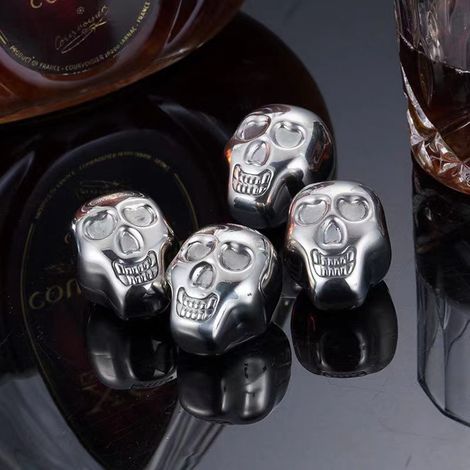 bacs à glaçons en acier inoxydable avec pinces à glaçons en silicone, bac à glaçons en acier inoxydable pour rafraîchir le vin et les boissons (1/5)