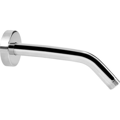 Bras de Douche Avec Bride, Fabriqué en Acier Inoxydable 304, Rallonge de Pommeau de Douche de 25 cm, Bras de Tuyau D'extension, Montage Mural Pour Pommeau de Douche Fixe de Salle de Bain (Chromée) (1/5)
