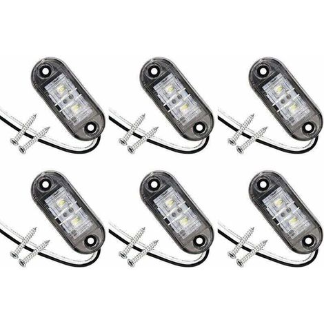Lot de 6 feux de position latéraux à LED pour voiture, remorque, camping-car, caravane, vélo, moteur (1/4)