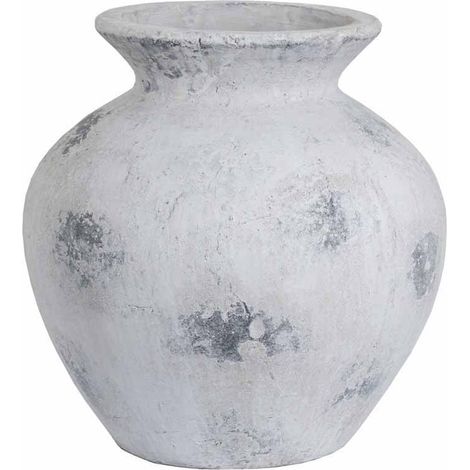 Downton Large Antique White Vase - Ceramic - L39 x W39 x H41 cm - Stone