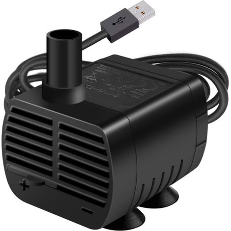 Mini Pompe a eau Submersible (200L/H Réglable, 1-3W) Ultra Silencieuse Pompe Fontaine a eau chat avec 1,5 m câble, Pompe Aquarium pour Aquarium, Étang Fontaine, Hydroponique