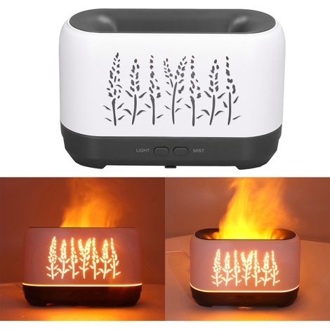 200-ml-Aromatherapie-Luftbefeuchter mit Hohlflamme, Ambientebeleuchtung, USB-Anschluss, Weiß (1/5)