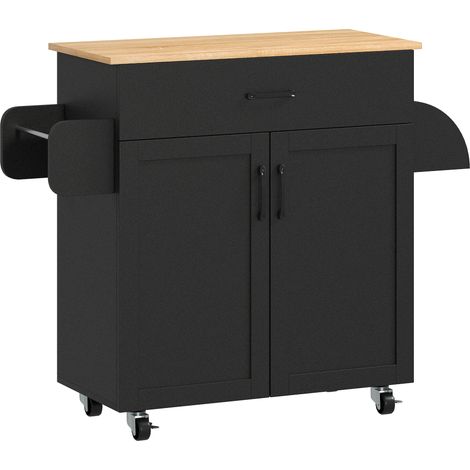 Desserte Valdearcos Multi-Rangements Cosy Chic Noir & Chêne Clair 105x36x85 cm (1/5)