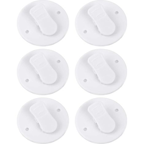 Juego de 6 clips autoadhesivos para cortina de ducha, resistentes a salpicaduras y al viento, sin necesidad de taladrar, con protección antisalpicaduras. Accesorio de baño para ducha. (1/5)