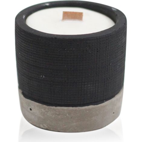 Bougie de soja en béton en pot - Noir - Beurre de brandy- Vendu par 1 (1/4)