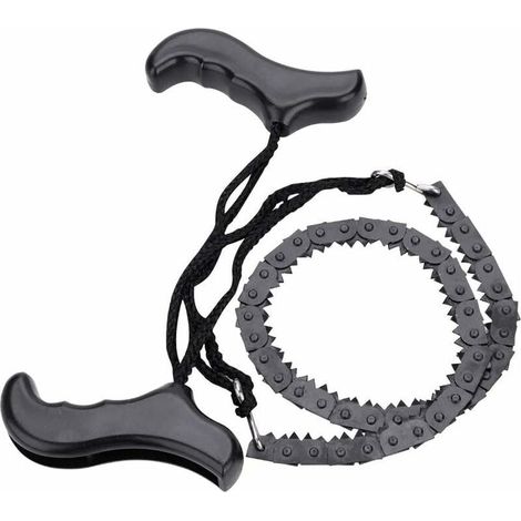 YMYNY Camping Poche tronçonneuse Scie à chaîne de Poche Main Tronçonneuse avec poignées en acier lame replacement pour la survie Gear, le camping, la chasse(48cm) (1/4)