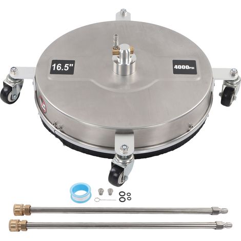 Decdeal Nettoyeur haute pression pour sols en acier inoxydable, 16,5 pouces, 4 000 psi