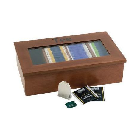 Teebox 33,5 x 9 x 20 cm (B x H x T) Holz rotbraun Tee (1/3)