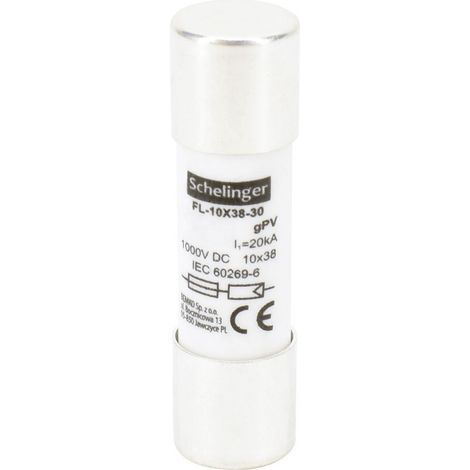 Fusible 10x38mm - 1000V DC - 2A - Protection solaire - Compact (1/2)