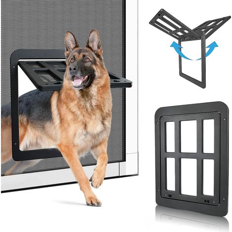 Chatière Pour Animaux - Porte Magnétique Pour Moustiquaire - Installation Facile Sur Porte Grillagée - 34 cm x 44 cm