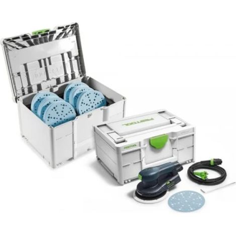 Festool ETS EC 150/5 EQ-SYS GR Levigatrice orbitale 400 W con valigetta di abrasivi