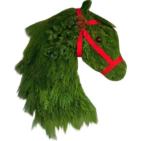 Wreath Caballo - Adorno Navideño con Pinas y Ramas de Pino - Decoración para Puerta - 1 Unidad (1/5)