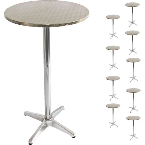 [NEUWERTIG] 10er-Set Alu-Stehtisch, Bistrotisch, höhenverstellbar 70/110cm Ø=60cm klappbar, Fuß mit Betoneinguss