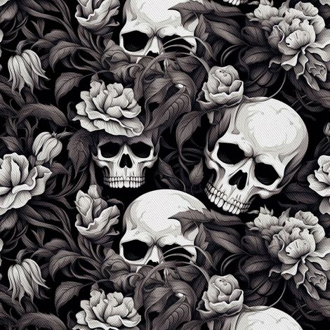 Tela Oxford decorativa para exteriores - Motivo de calavera I DX4944 (1/5)