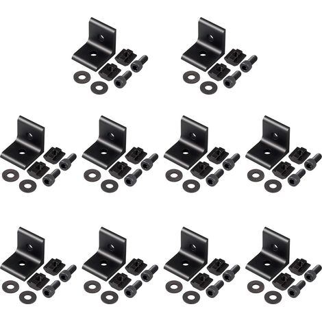 10x Equerres de Fixation Noir 4040 Séries pour Profilé à Rainure de 8mm Profilé en Aluminium Corniere Raccord Support Connecteur d'angle avec Ecrous Rondelles Boulons de Fixation M816mm (1/5)