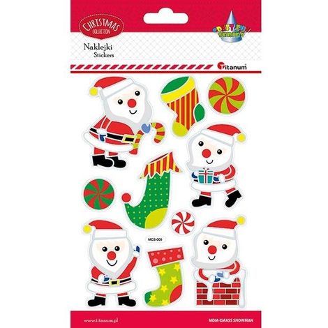 Adesivi convessi di Babbo Natale, calzini 10 pezzi MIX