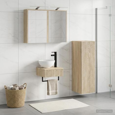 vidaXL Bathroom Cabinet Set 4 pcs Sonoma Oak Engineered Wood (1/5)