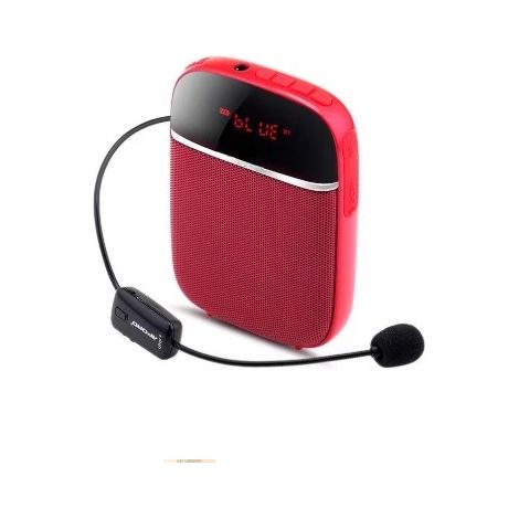 (Rouge sans fil) Amplificateur vocal Bluetooth HiFi, microphone sans fil, enregistrement haute définition sur carte TF (1/5)