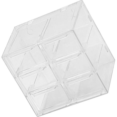 Miniatur-Aufbewahrungsbox mit neun Fächern, transparentes, staubdichtes Tischetui für Schmuck, Tageslinsen, farbige Kontaktlinsen, Box mit sechs Fächern (1/5)