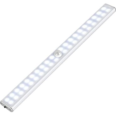 Lampe de Placard 40 LEDs, Eclairage Placard Détecteur de Mouvement, Reglette Led Rechargeable USB, Lumière de Placard, Bande Magnetique Adhésive Veilleuse LED (1/4)