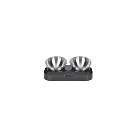 Gamelle surélevée pour chat en acier inoxydable, double bol (1/5)